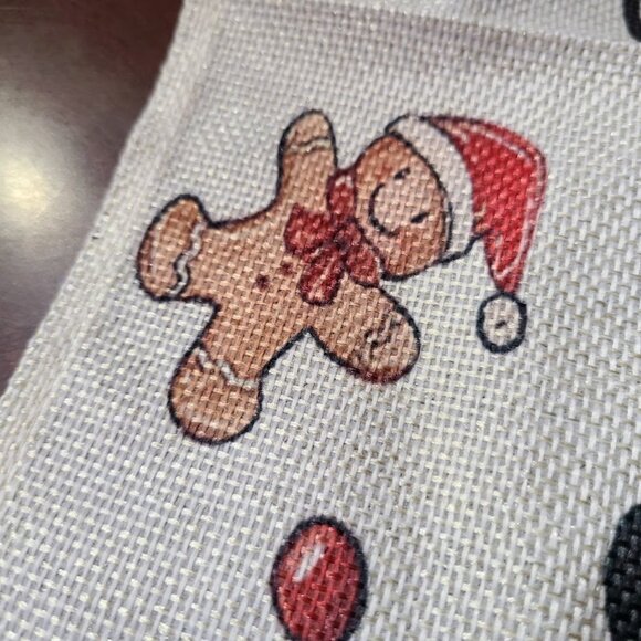 Christmas Table Runner Snowman Gingerbread Decor Holiday Decorative Cloth 13x48 - Picture 9 of 10